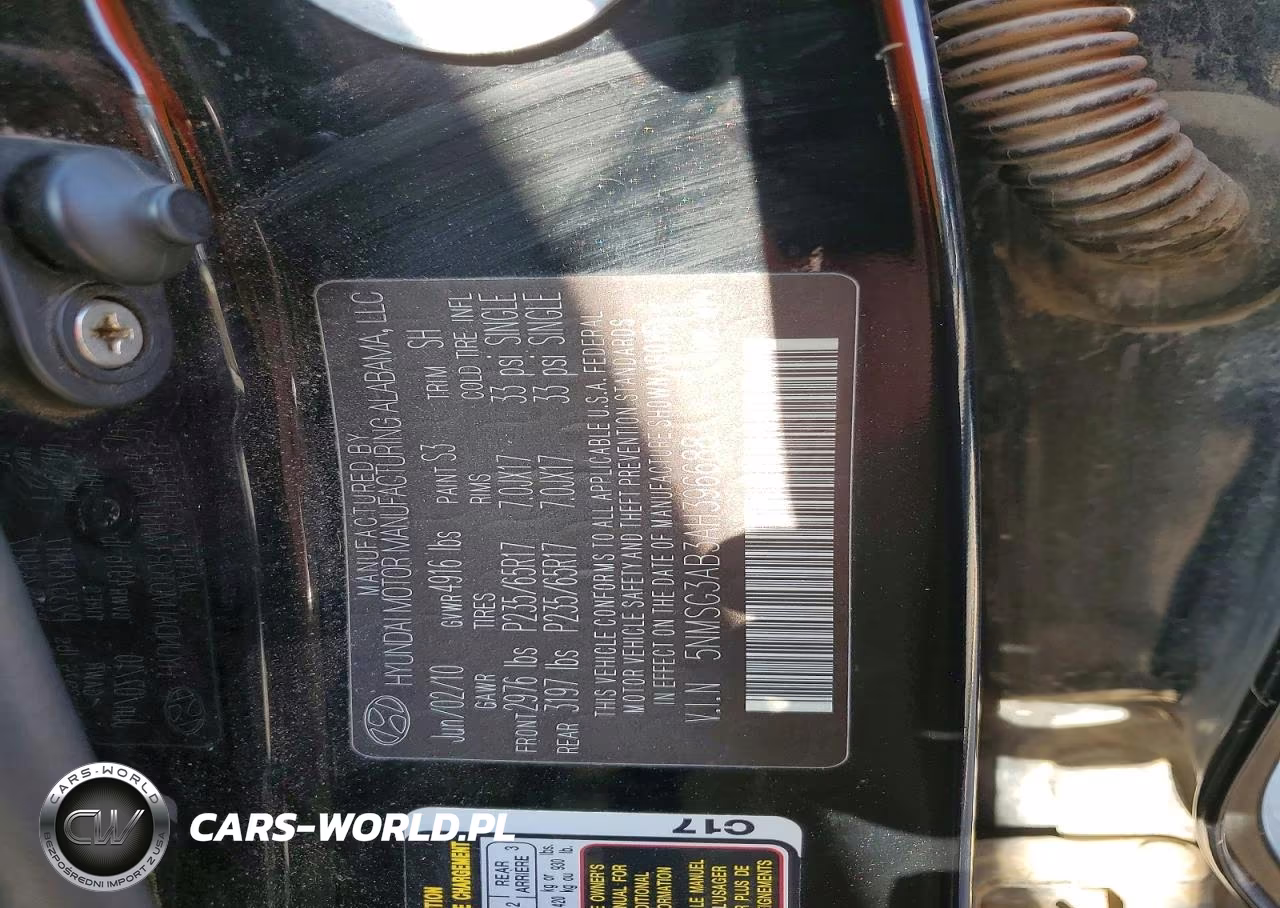2010 Hyundai Santa Fe Gls VIN:5NMSG3AB3AH396688 - 13