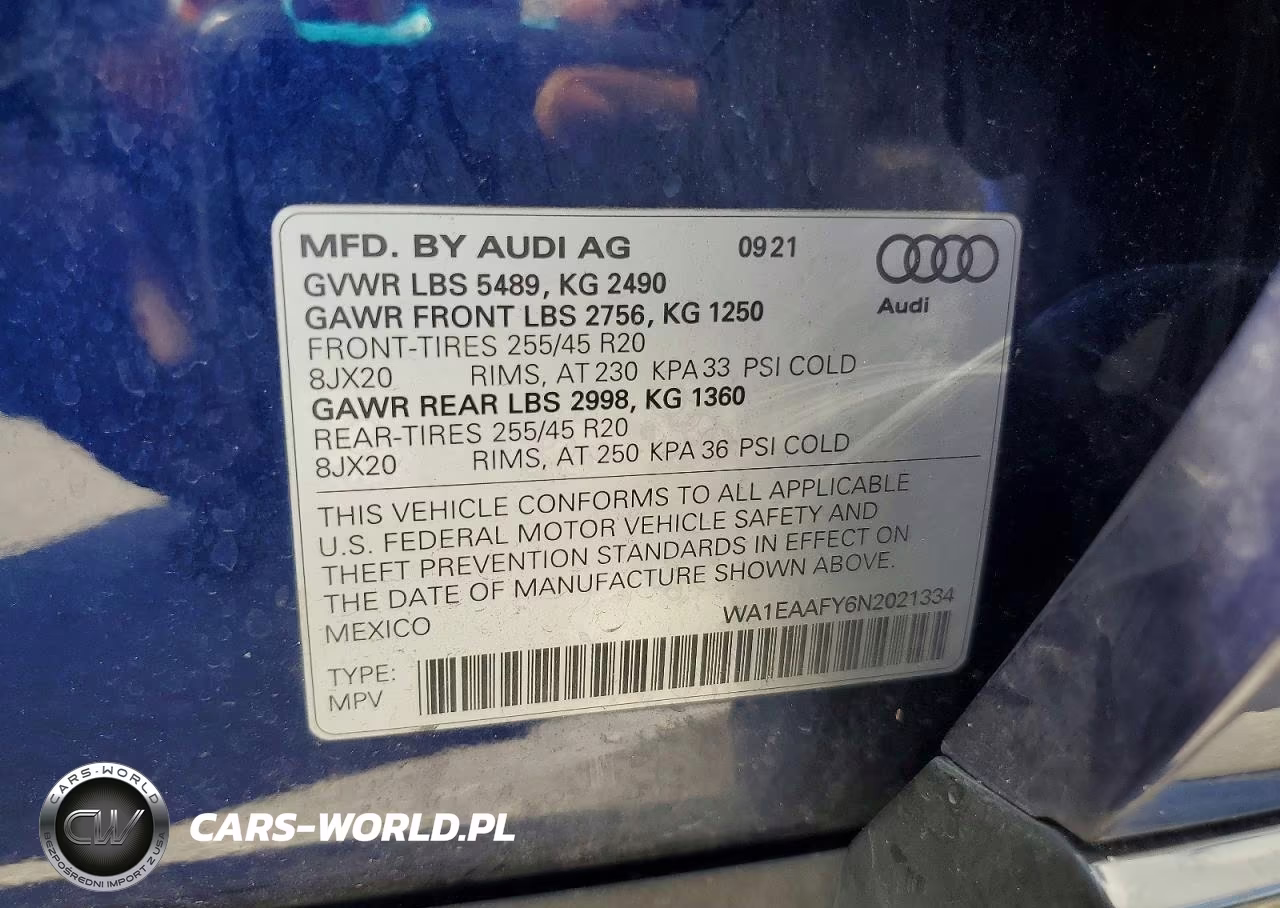 2022 Audi Q5 Premium Plus 45 VIN:WA1EAAFY6N2021334 - 14