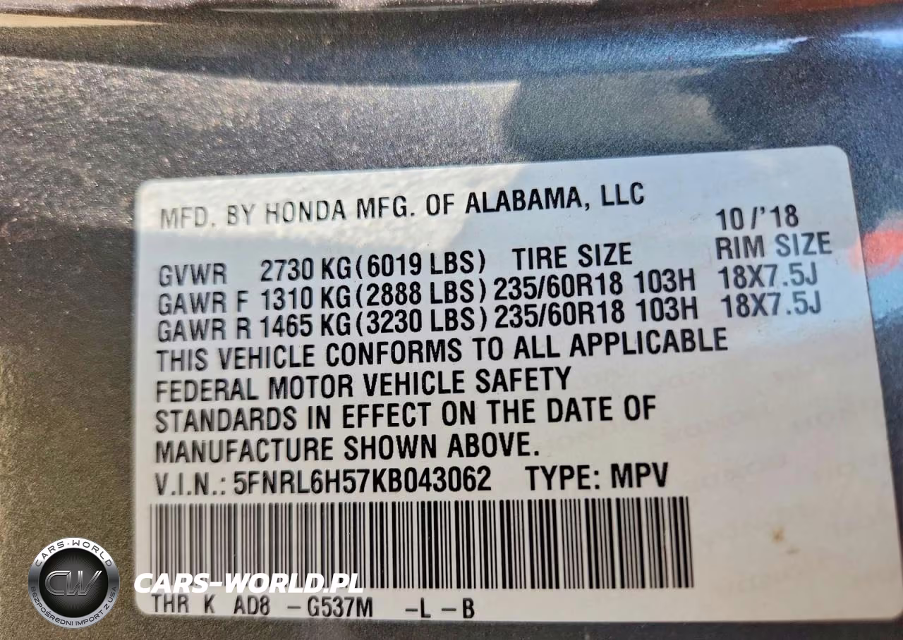 2019 Honda Odyssey Ex VIN:5FNRL6H57KB043062 - 13