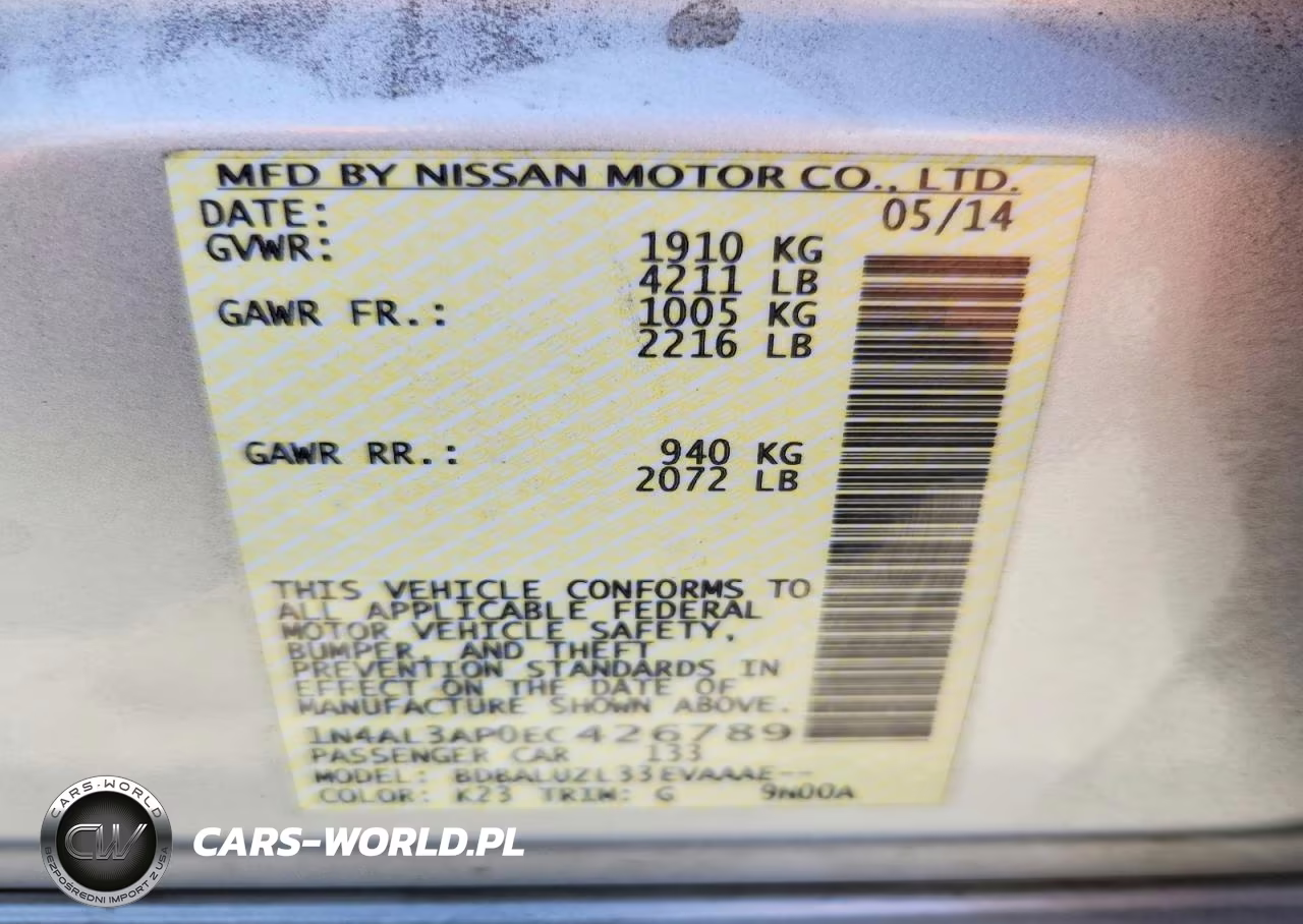 2014 Nissan Altima 2.5 Sv VIN:1N4AL3AP0EC426789 - 12