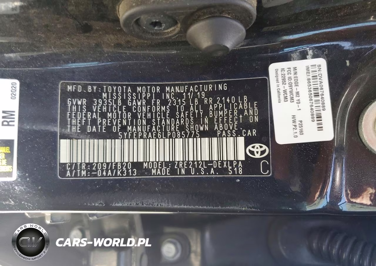 2020 Toyota Corolla Le VIN:5YFEPRAE6LP085775 - 12