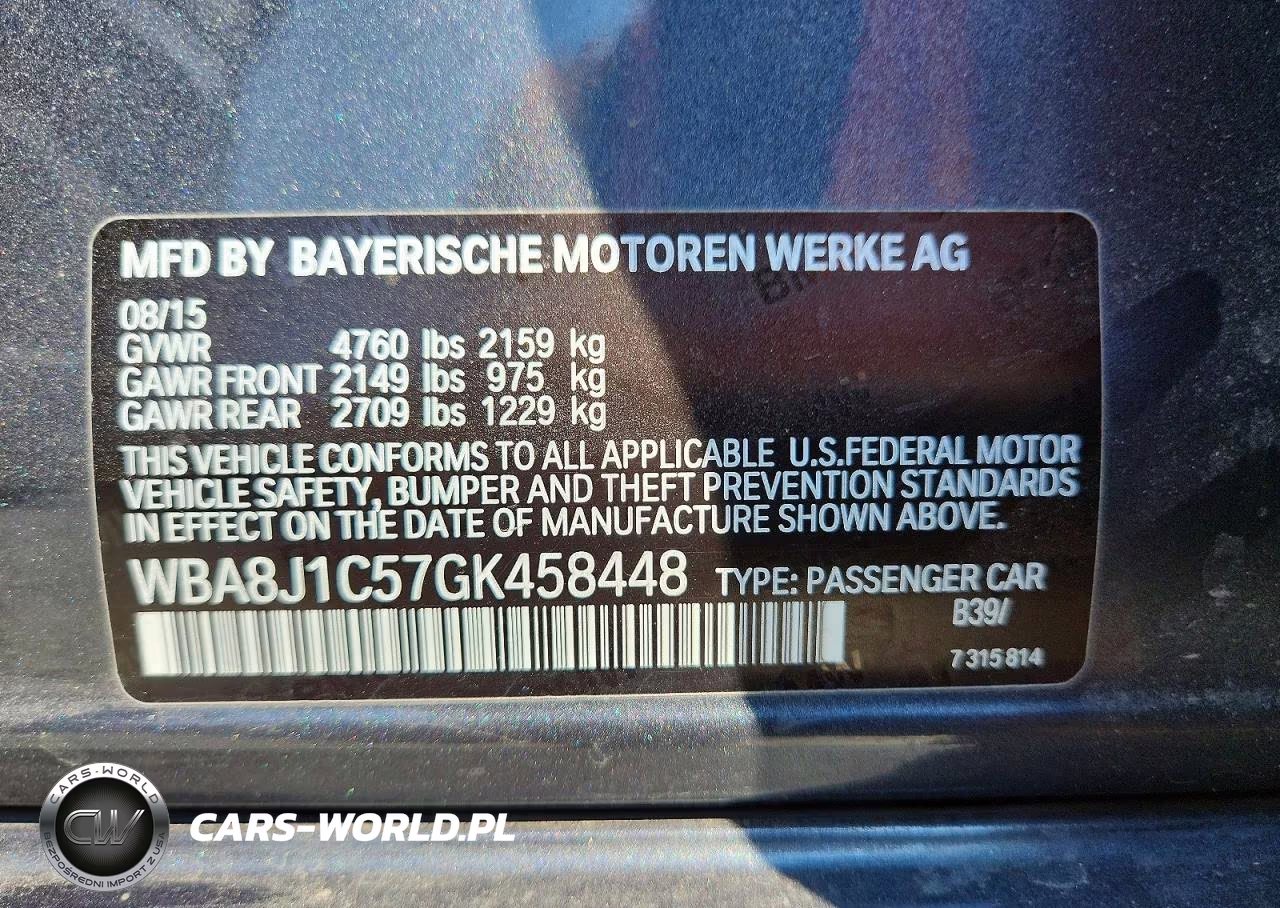 2016 BMW 328 D xDrive VIN:WBA8J1C57GK458448 - 12