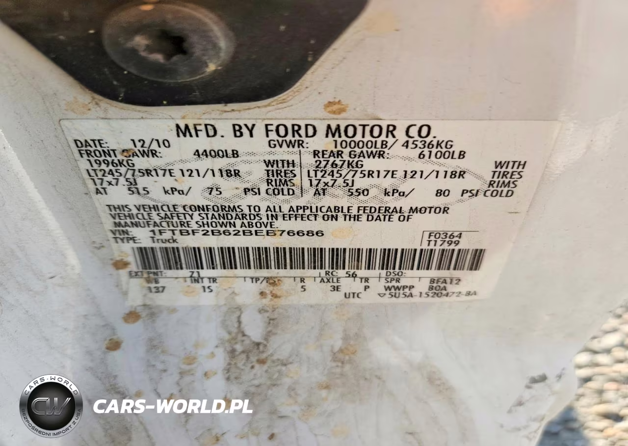 2011 Ford F250 Super Duty VIN:1FTBF2B62BEB76686 - 12
