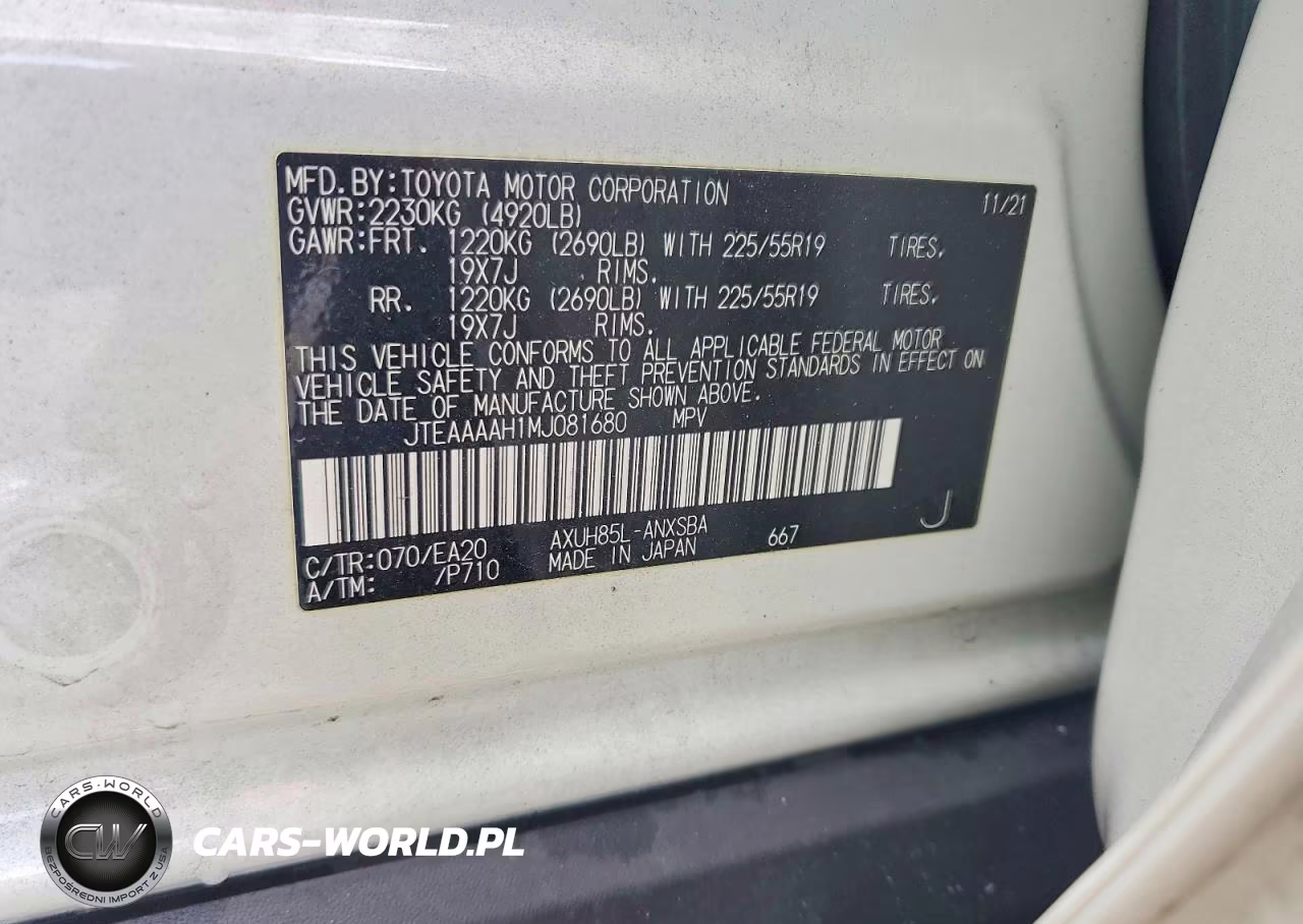 2021 Toyota Venza Limited VIN:JTEAAAAH1MJ081680 - 13