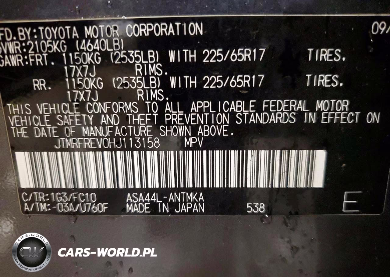 2017 Toyota Rav4 Xle VIN:JTMRFREV0HJ113158 - 13