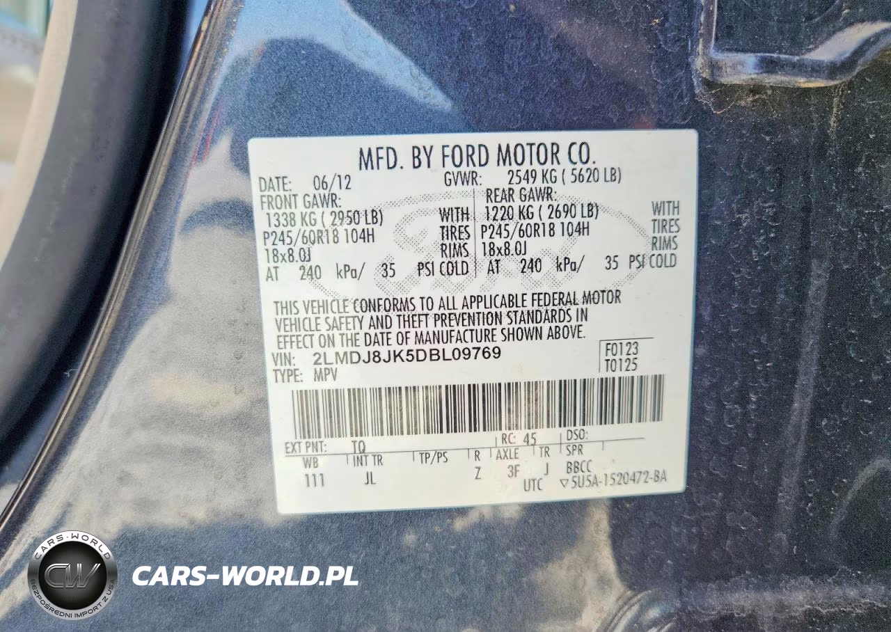 2013 Lincoln Mkx VIN:2LMDJ8JK5DBL09769 - 13