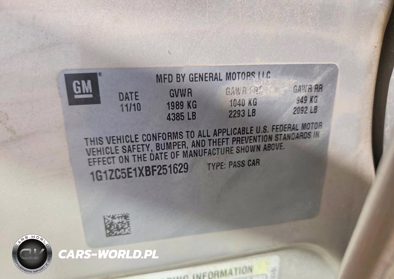 2011 Chevrolet Malibu 1Lt VIN:1G1ZC5E1XBF251629 - 12