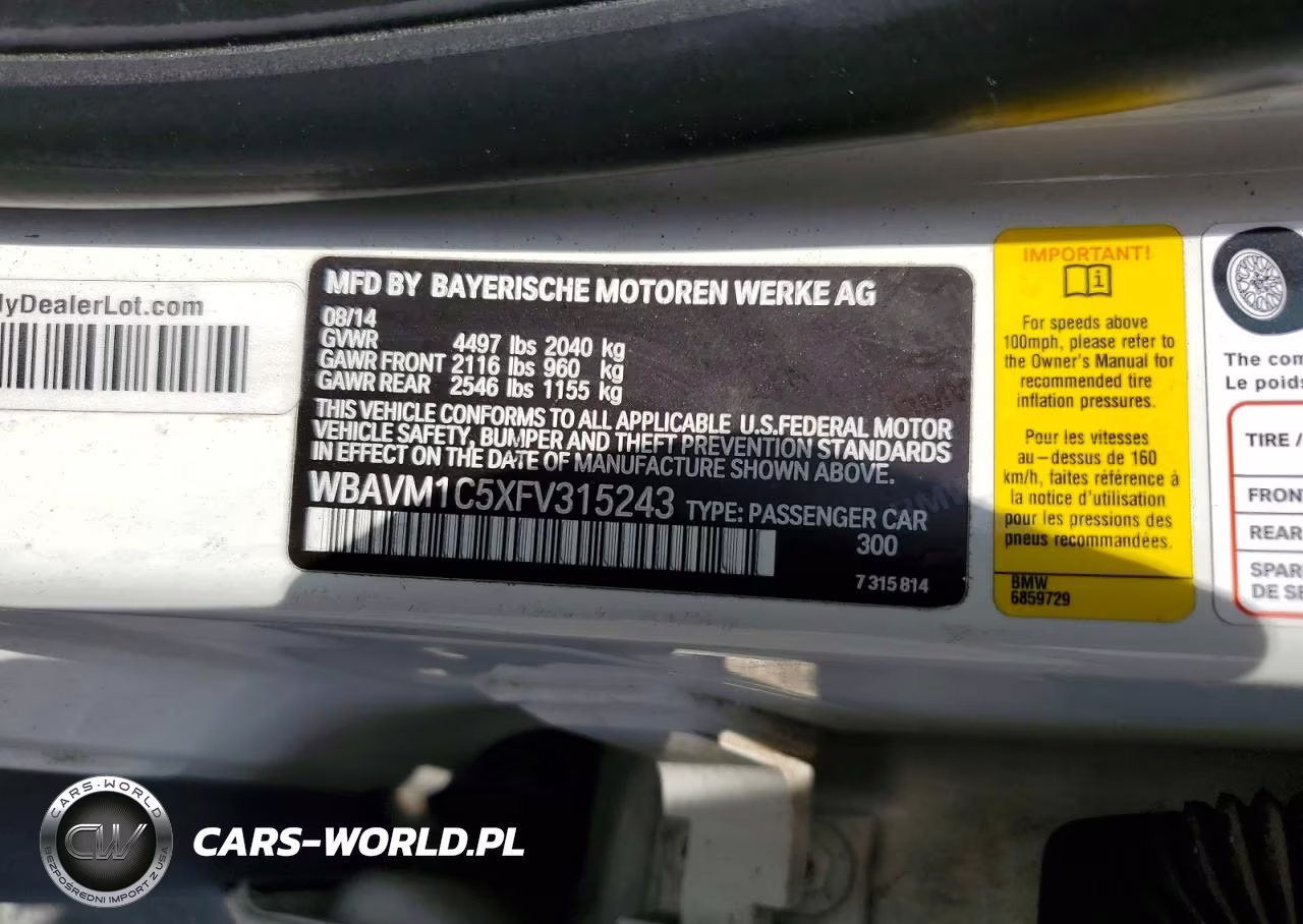 2015 BMW X1 Sdrive28I VIN:WBAVM1C5XFV315243 - 12