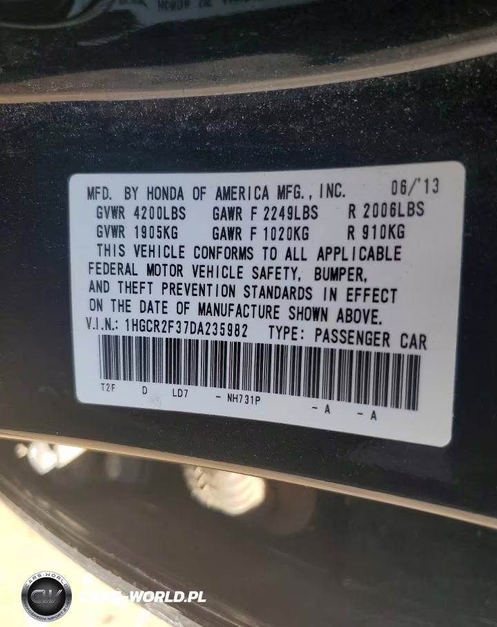 2013 Honda Accord Lx VIN:1HGCR2F37DA235982 - 12