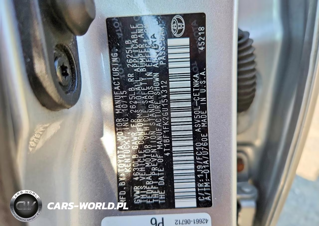 2016 Toyota Camry Le VIN:4T1BF1FK2GU154312 - 12