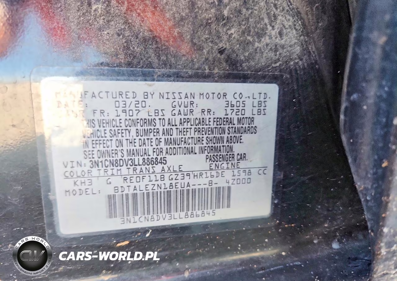 2020 Nissan Versa S VIN:3N1CN8DV3LL886845 - 12