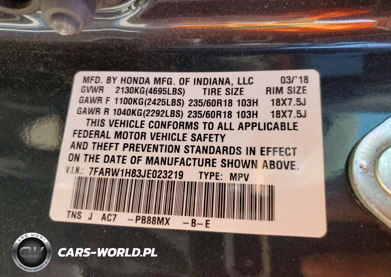 2018 Honda Cr-V Exl VIN:7FARW1H83JE023219 - 12