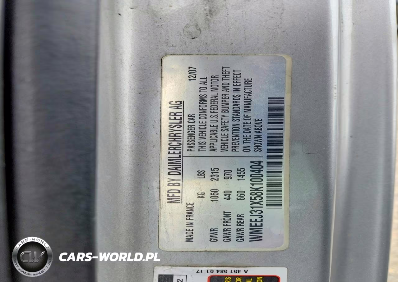 2008 Smart Fortwo Pure VIN:WMEEJ31X58K100404 - 12