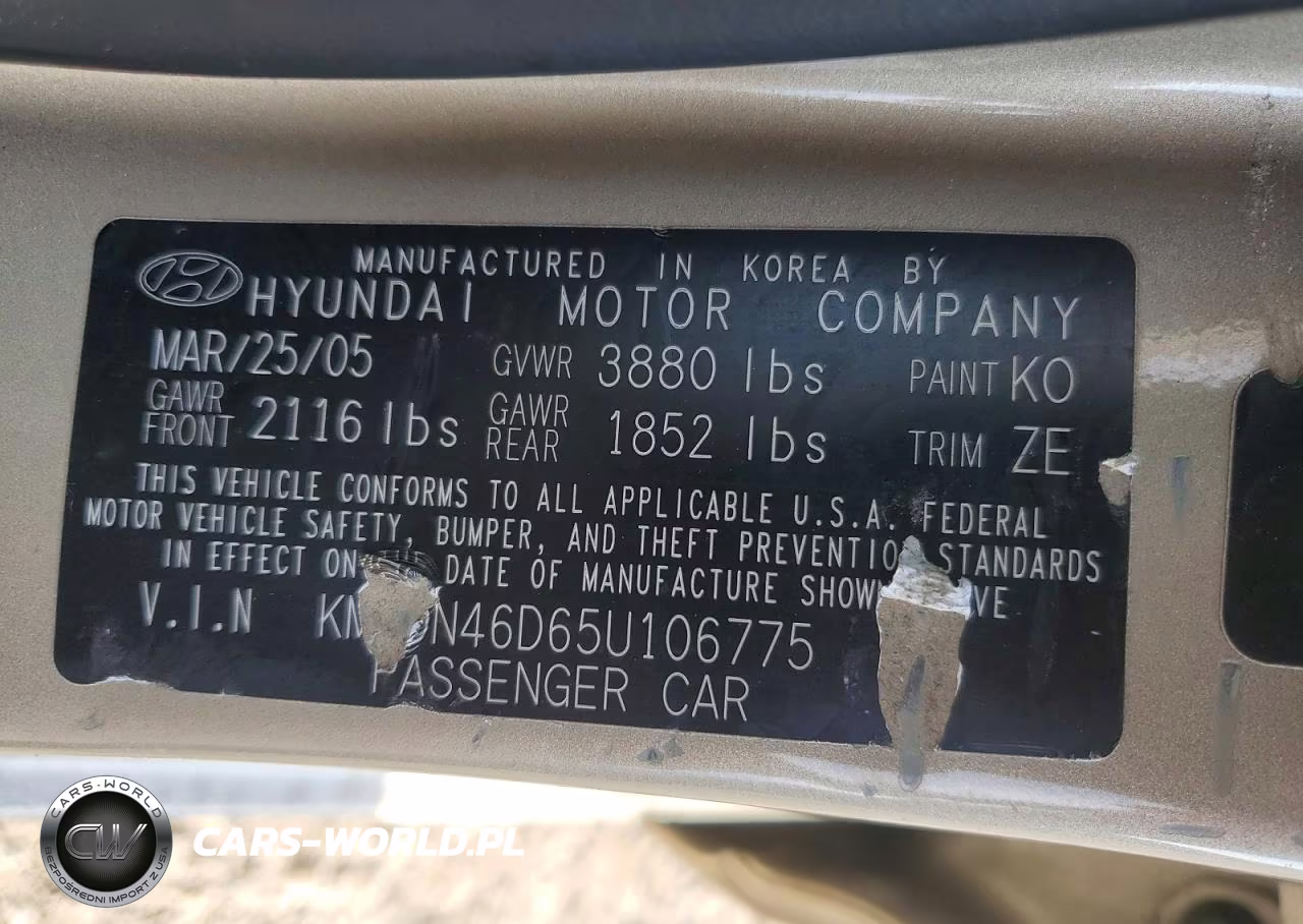 2005 Hyundai Elantra Gls VIN:KMHDN46D65U106775 - 12