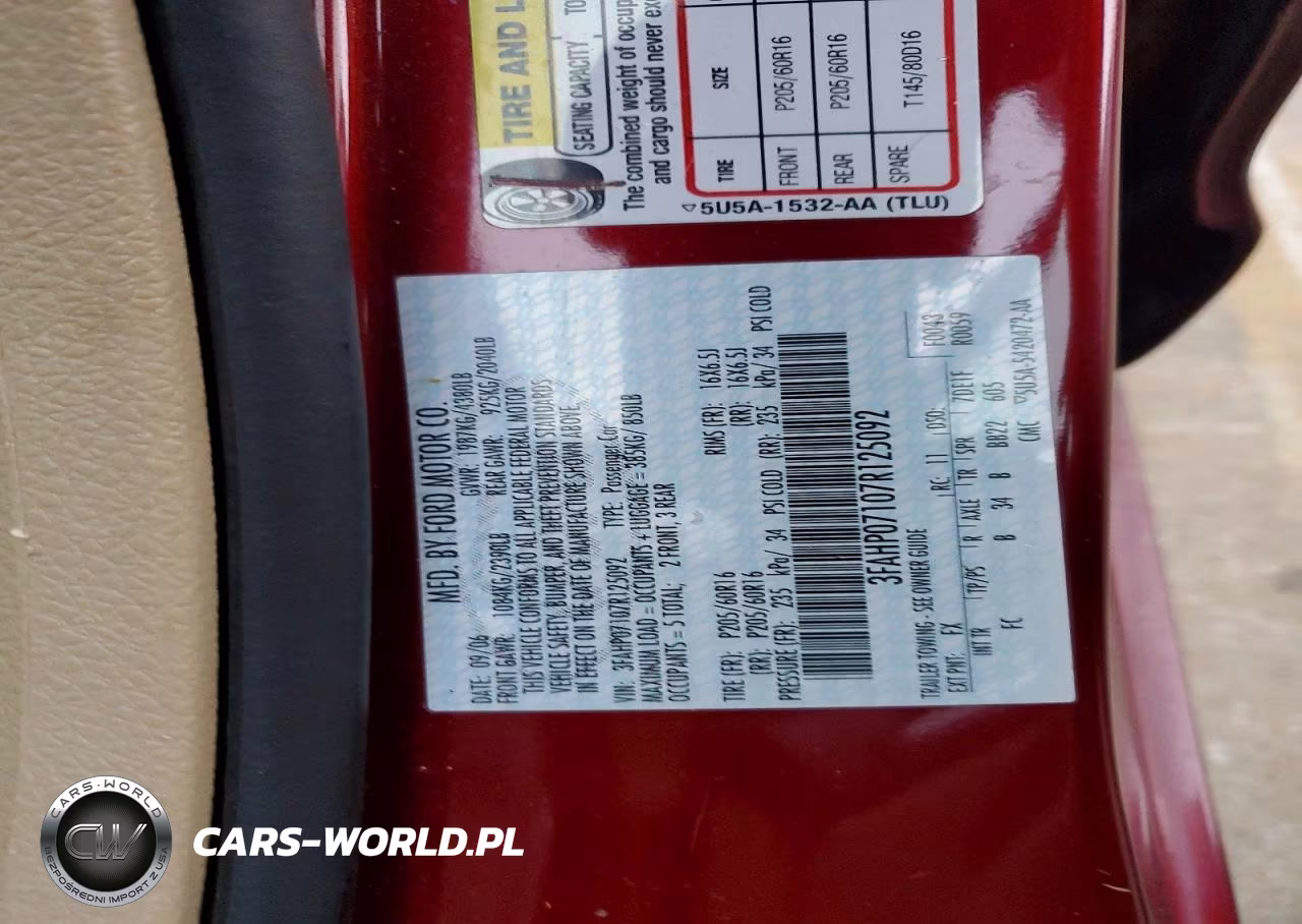 2007 Ford Fusion Se VIN:3FAHP07107R125092 - 12