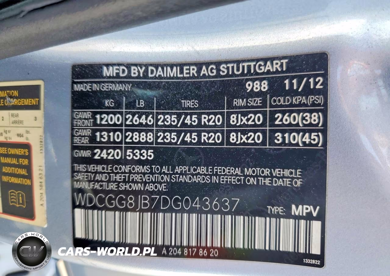 2013 Mercedes-Benz Glk 350 4Matic VIN:WDCGG8JB7DG043637 - 13