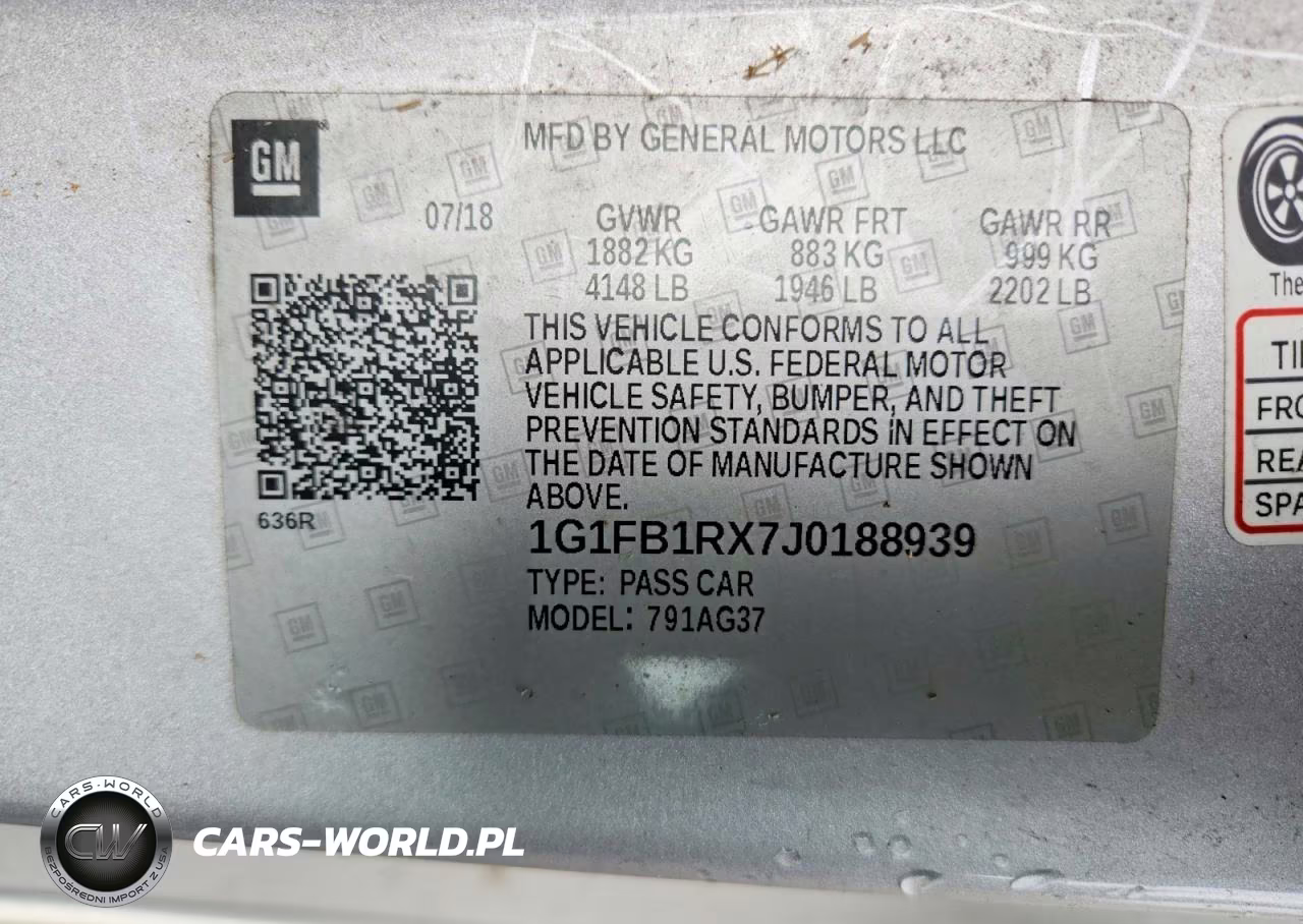 2018 Chevrolet Camaro Lt VIN:1G1FB1RX7J0188939 - 12