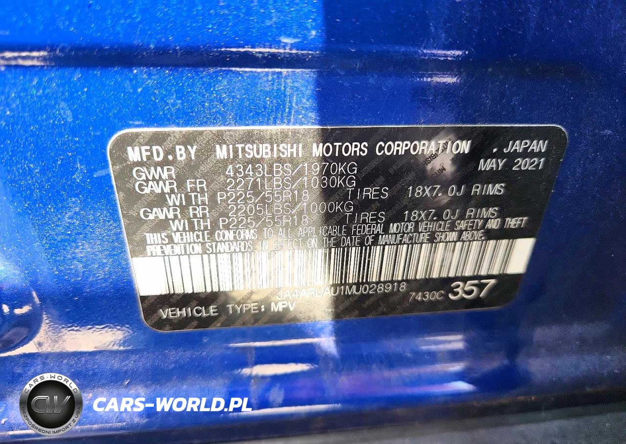 2021 Mitsubishi Outlander Sport Es VIN:JA4ARUAU1MU028918 - 13
