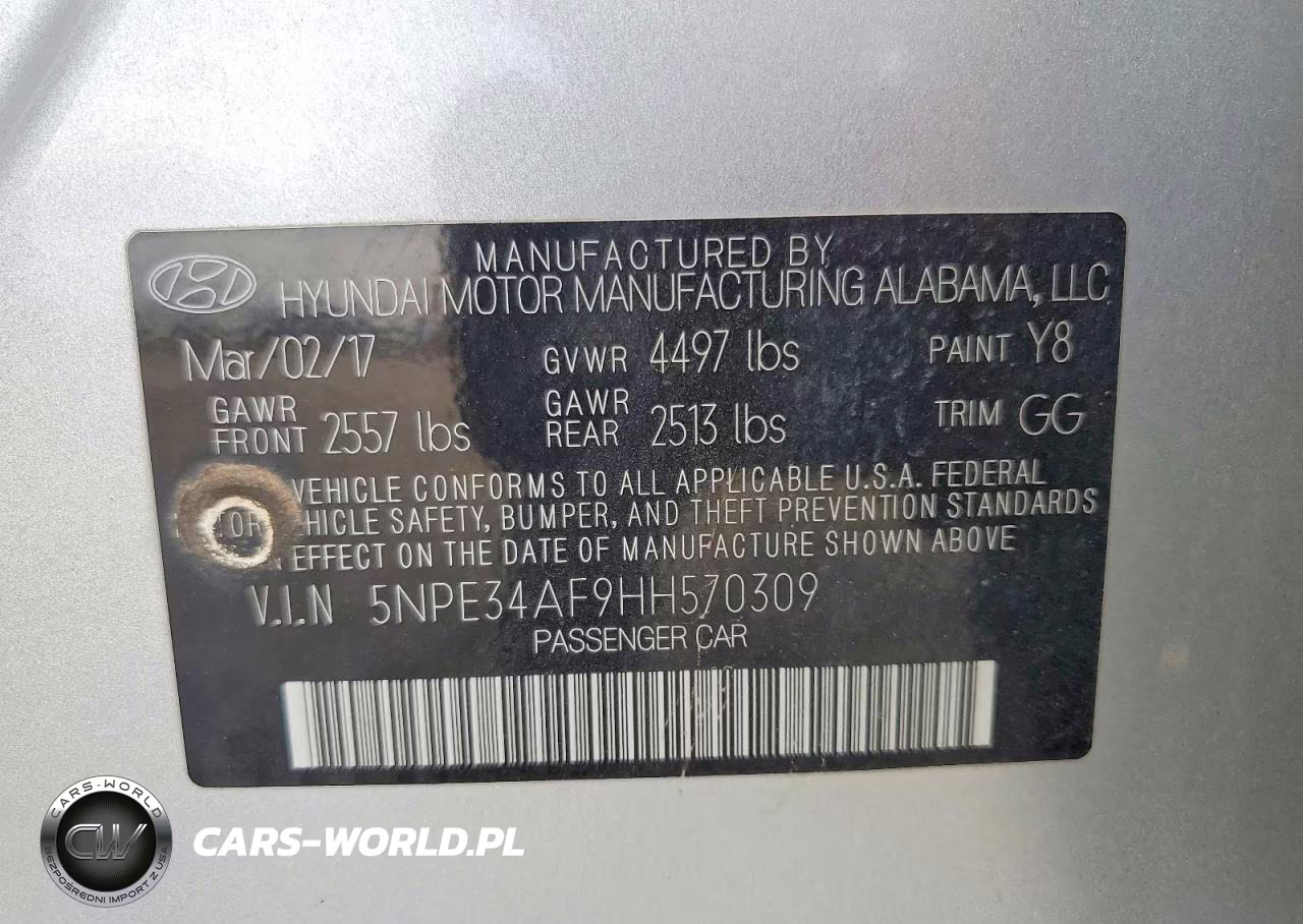 2017 Hyundai Sonata Sport VIN:5NPE34AF9HH570309 - 12