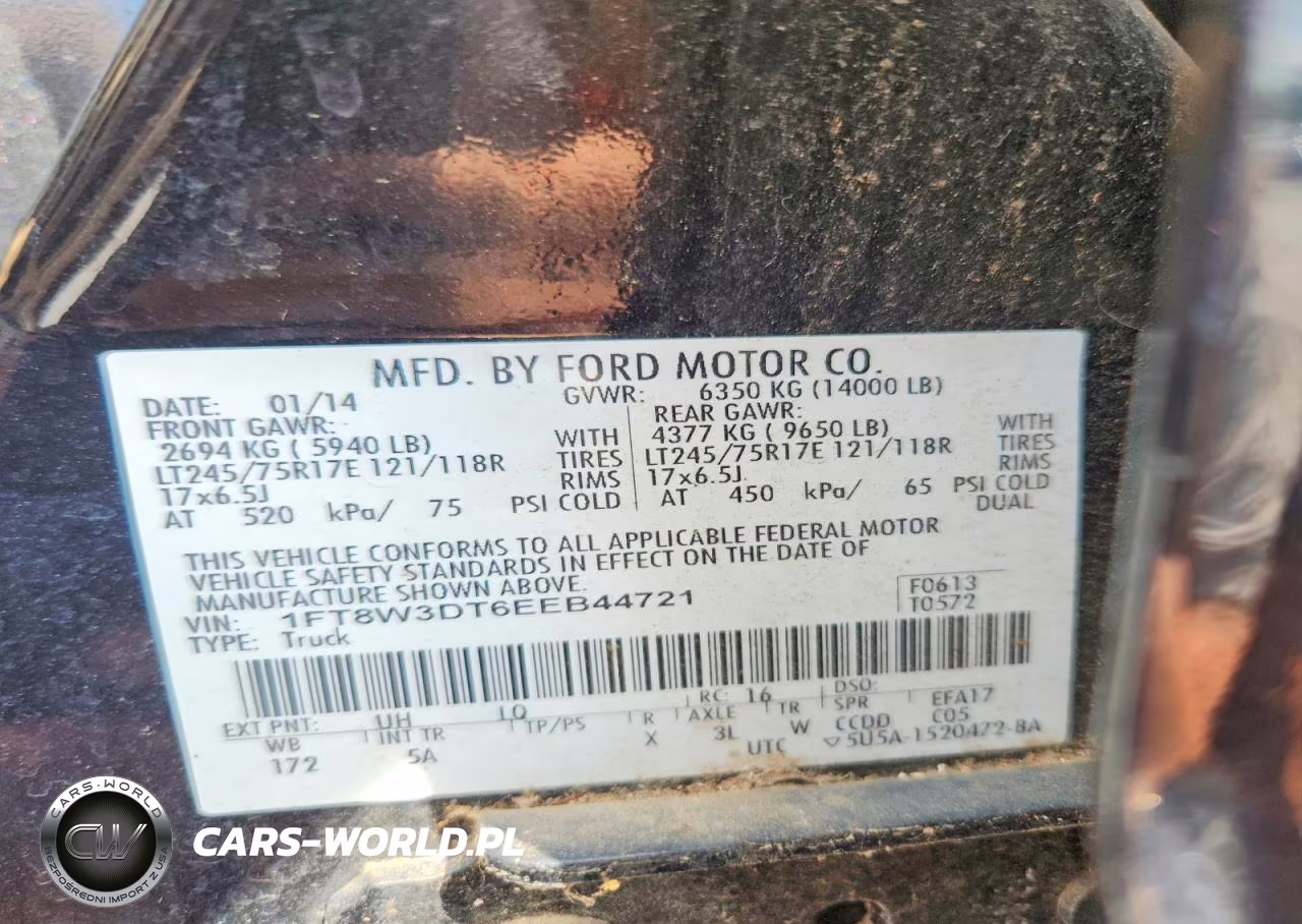 2014 Ford F350 Super Duty VIN:1FT8W3DT6EEB44721 - 12