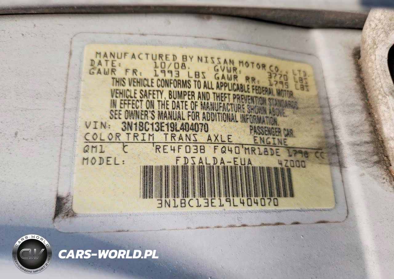 2009 Nissan Versa 1.8 S VIN:3N1BC13E19L404070 - 12