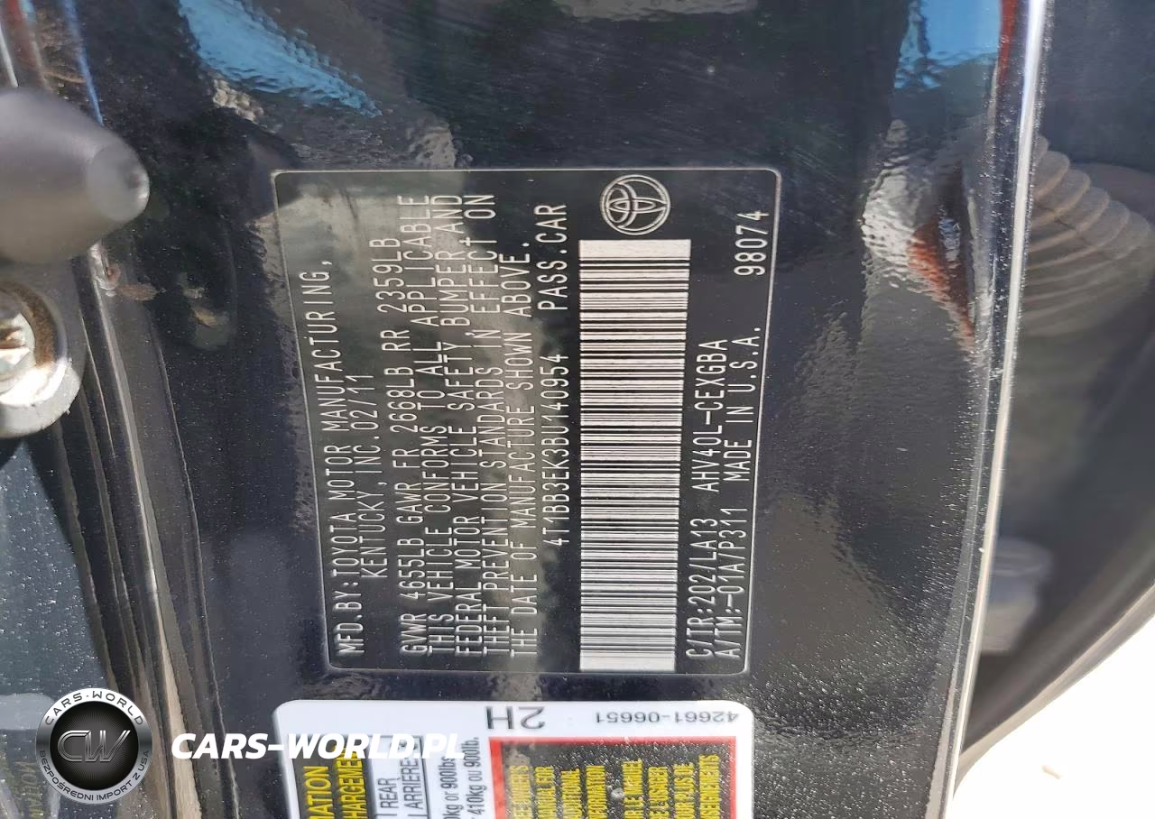 2011 Toyota Camry Hybrid VIN:4T1BB3EK3BU140954 - 12