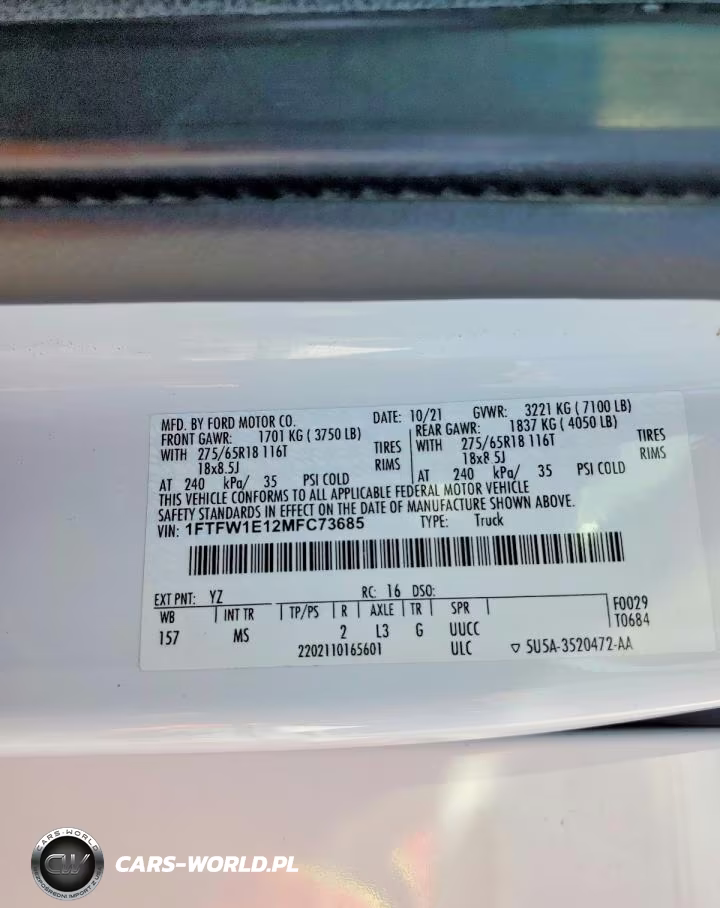2021 Ford F150 Supercrew VIN:1FTFW1E12MFC73685 - 12
