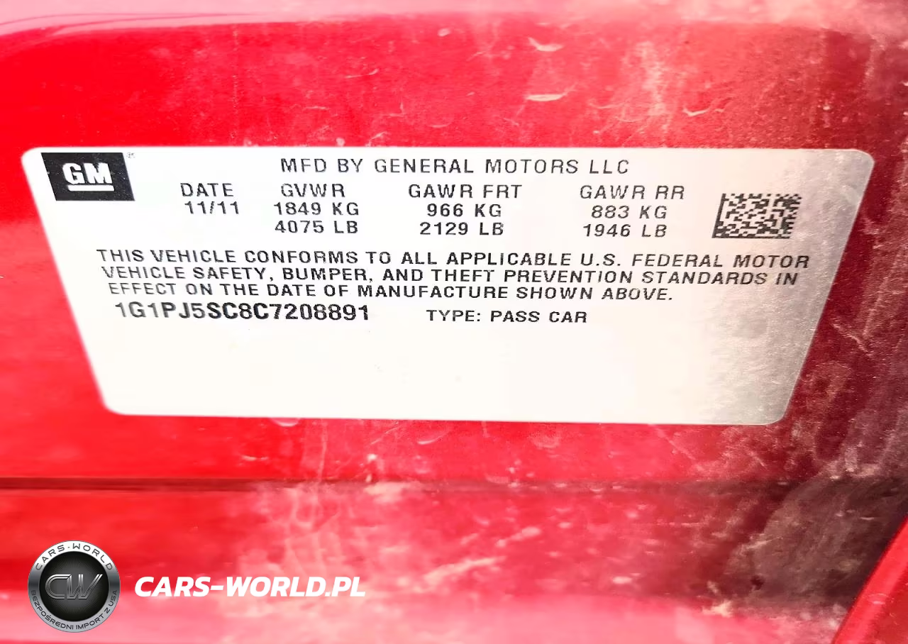 2012 Chevrolet Cruze Eco VIN:1G1PJ5SC8C7208891 - 12