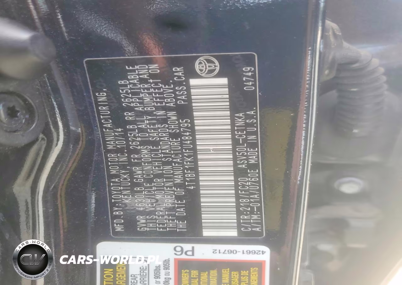 2015 Toyota Camry Le VIN:4T1BF1FK1FU484795 - 12