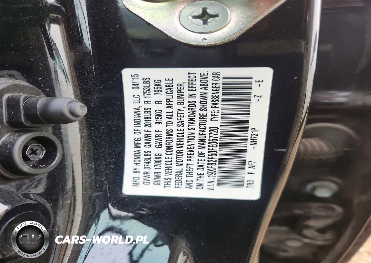 2015 Honda Civic Lx VIN:19XFB2F50FE067720 - 12
