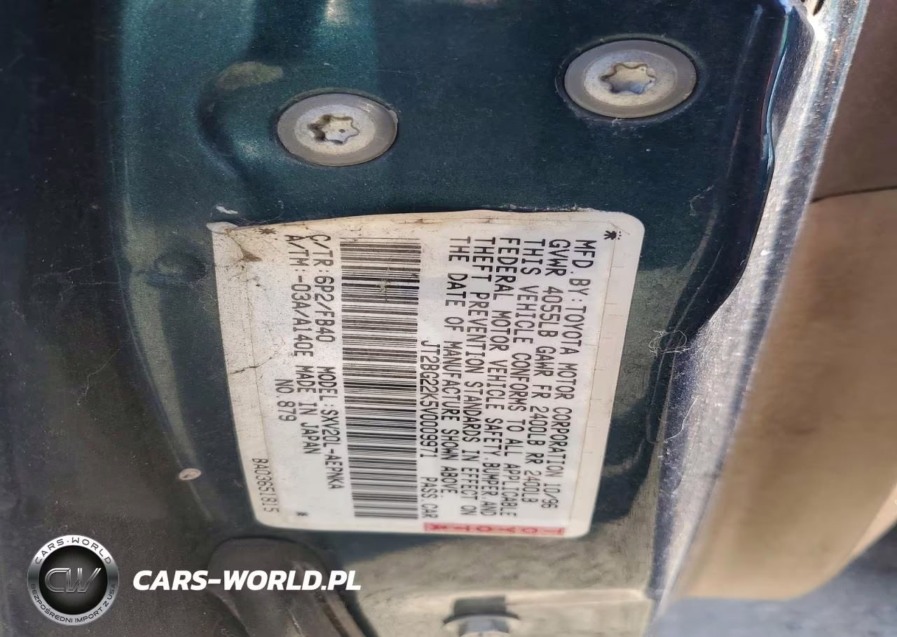 1997 Toyota Camry Le VIN:JT2BG22K5V0009971 - 12