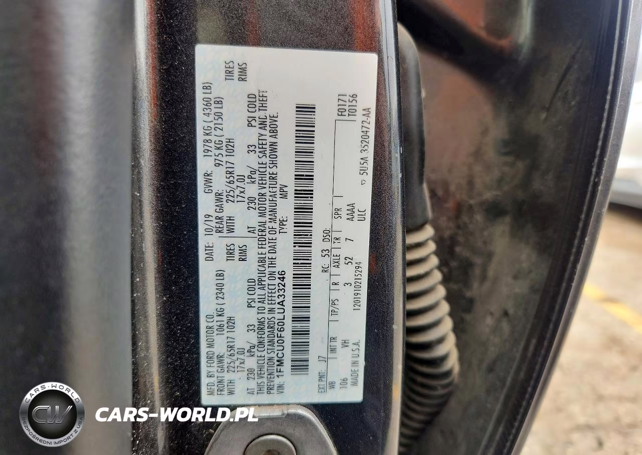 2020 Ford Escape S VIN:1FMCU0F60LUA33246 - 13