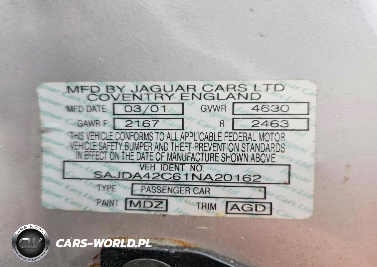2001 Jaguar Xk8 VIN:SAJDA42C61NA20162 - 12