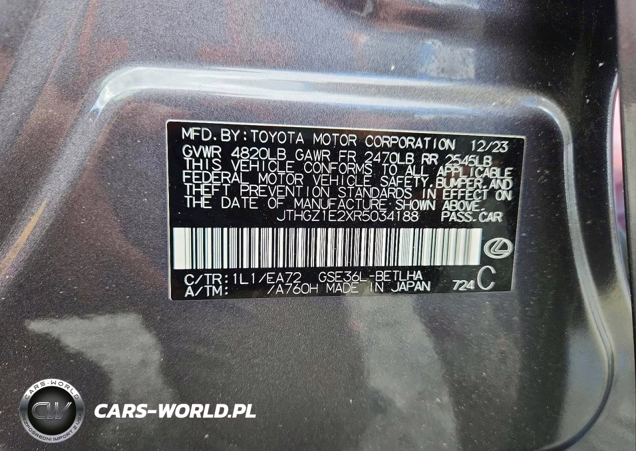 2024 Lexus Is 350 F Sport VIN:JTHGZ1E2XR5034188 - 12