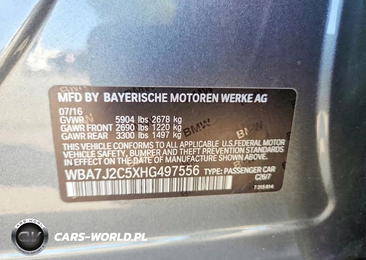 2017 BMW 740 Xe VIN:WBA7J2C5XHG497556 - 12