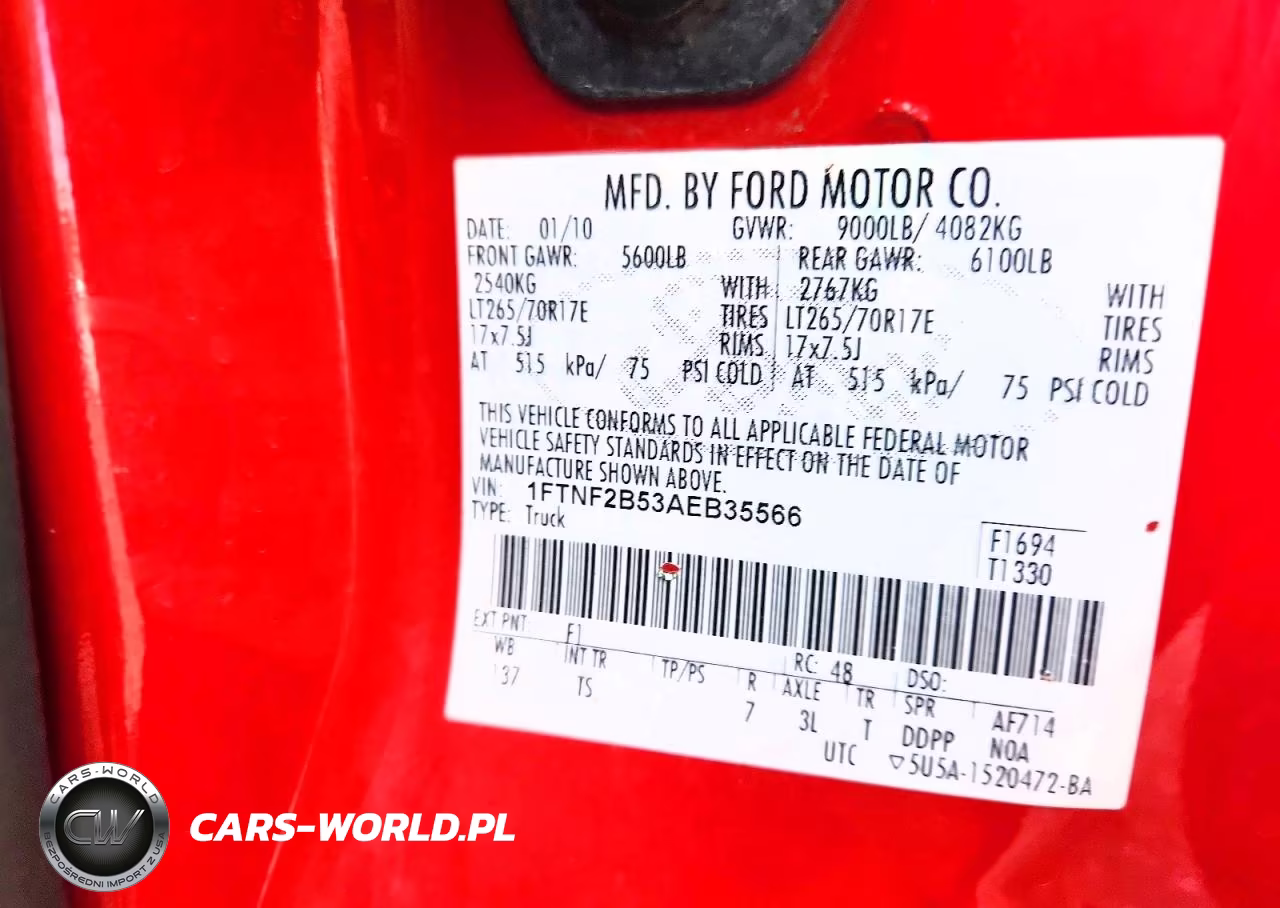 2010 Ford F250 Super Duty VIN:1FTNF2B53AEB35566 - 12