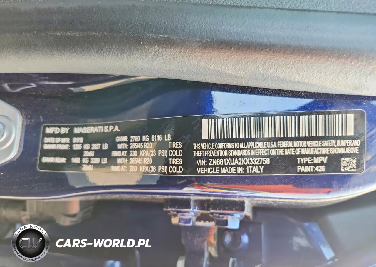2019 Maserati Levante VIN:ZN661XUA2KX332758 - 13