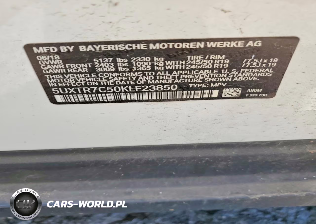 2019 BMW X3 Sdrive30I VIN:5UXTR7C50KLF23850 - 13