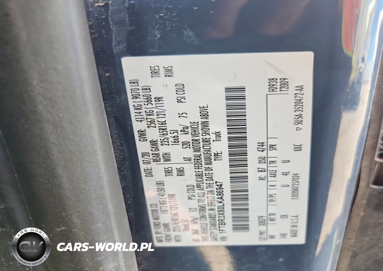 2020 Ford Transit 250 Delivery Van VIN:1FTBR3X80LKA86947 - 13