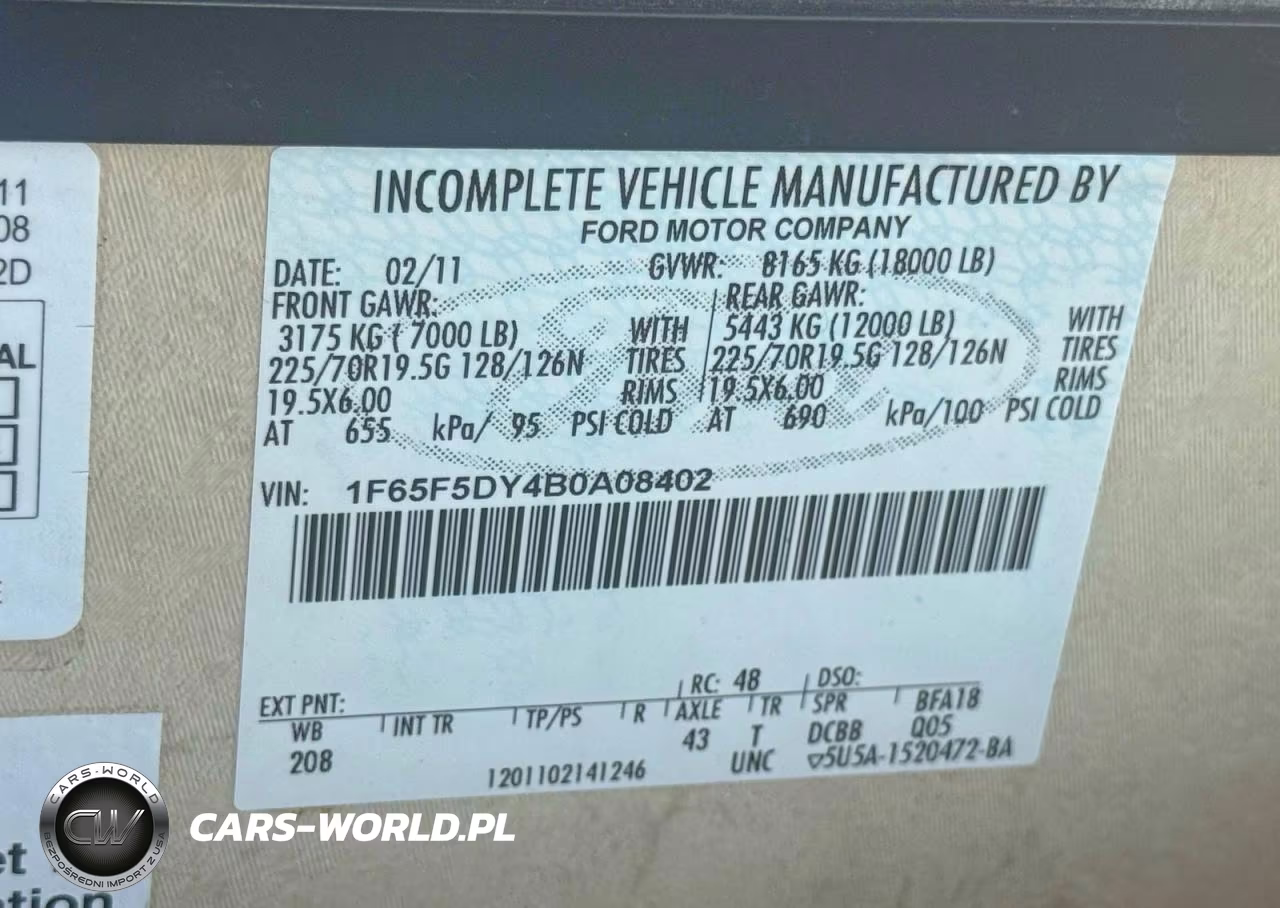 2011 Ford Hurricane Rv VIN:1F65F5DY4B0A08402 - 10