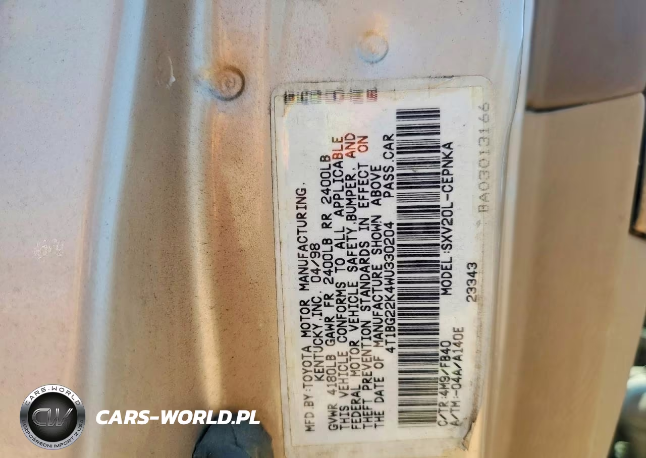 1998 Toyota Camry Le VIN:4T1BG22K4WU330204 - 12