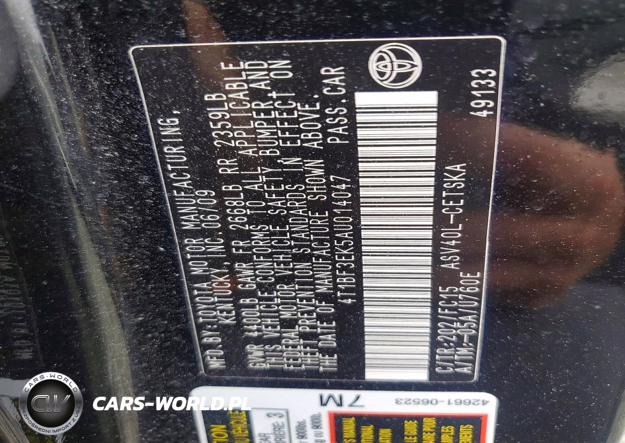 2010 Toyota Camry Se VIN:4T1BF3EK5AU014047 - 12