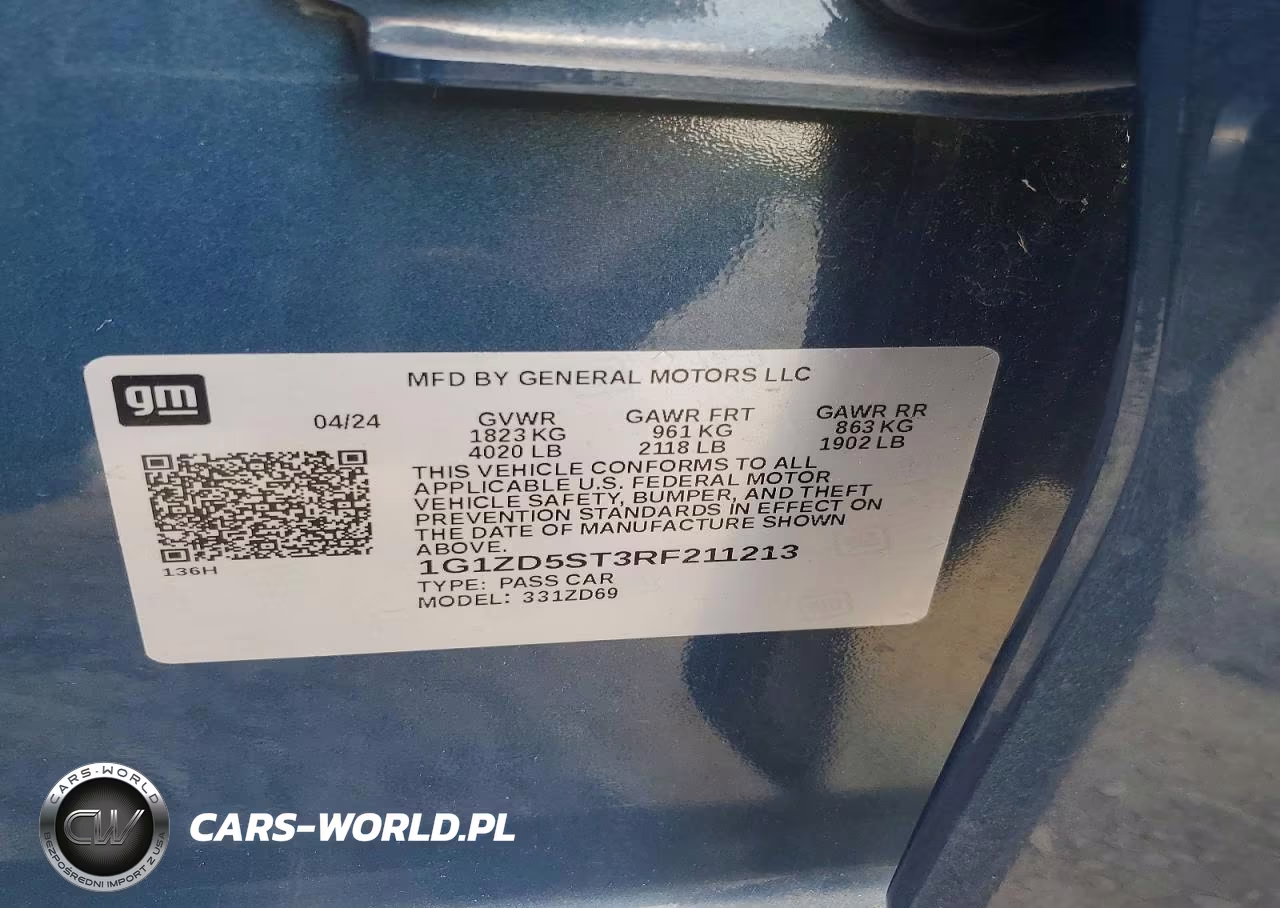 2024 Chevrolet Malibu Lt VIN:1G1ZD5ST3RF211213 - 12