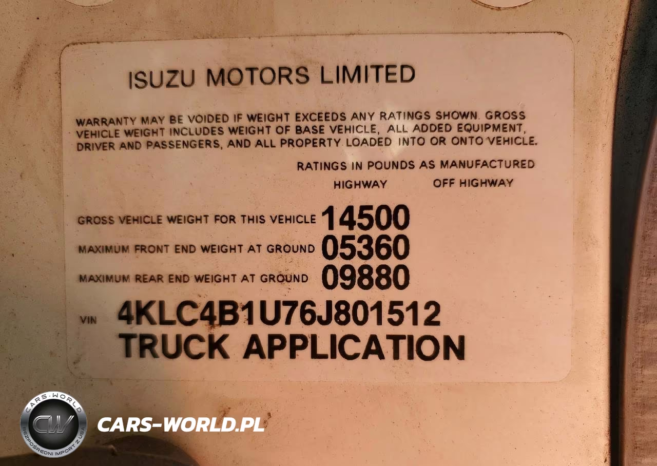 2006 Isuzu Npr Box Truck VIN:4KLC4B1U76J801512 - 14