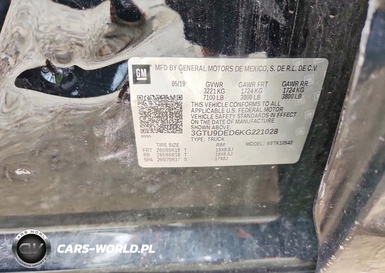2019 GMC Sierra K1500 Slt VIN:3GTU9DED6KG221028 - 12