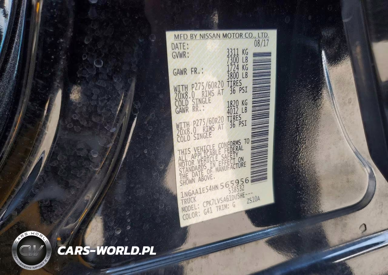 2017 Nissan Titan S VIN:1N6AA1E54HN565956 - 12