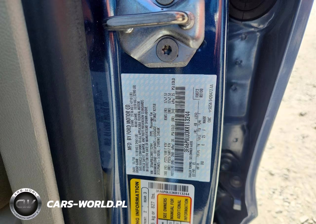 2019 Ford Fusion Se VIN:3FA6P0LU3KR113244 - 12