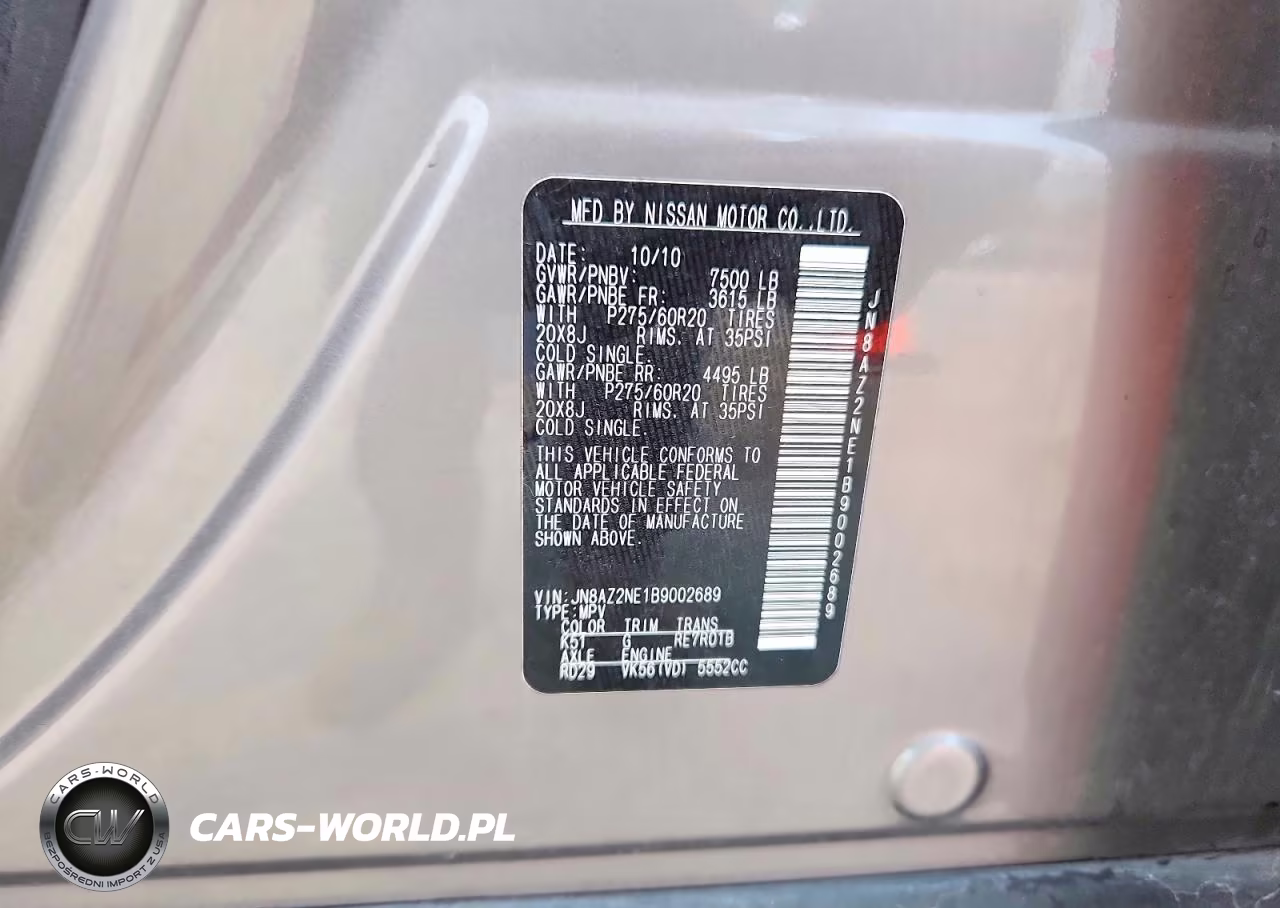 2011 Infiniti Qx56 Base VIN:JN8AZ2NE1B9002689 - 13