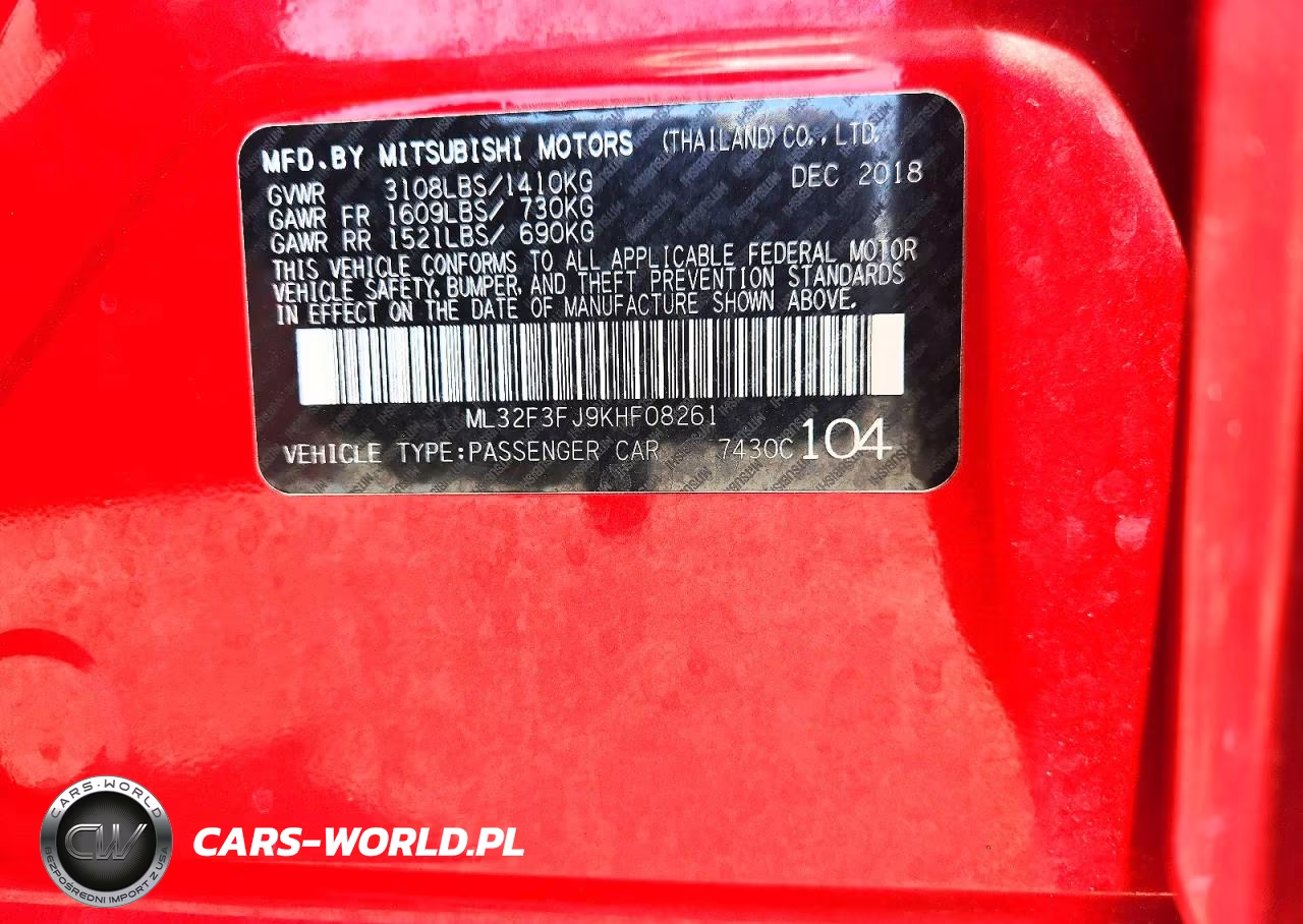 2019 Mitsubishi Mirage G4 Es VIN:ML32F3FJ9KHF08261 - 12