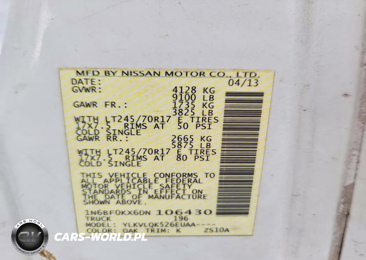 2013 Nissan Nv 2500 Hd S VIN:1N6BF0KX6DN106430 - 14